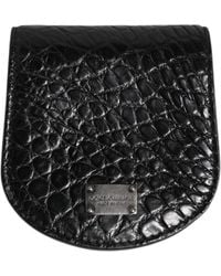 Dolce & Gabbana - Black Exotic Skin Coin Condom Case Holder Pocket Wallet - Lyst