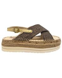 Borbonese - Beige Textile Sandal - Lyst