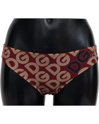 Dolce & Gabbana - Color Dg Logo Print Bottom Beachwear Bikini Swimsuit - Lyst