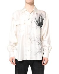 Dolce & Gabbana - Ivory Silk Long Sleeves Casual Shirt - Lyst