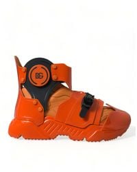 Dolce & Gabbana - Orange Multi Panel Chunky High Top Sneakers Shoes - Lyst
