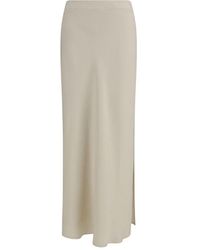 Brunello Cucinelli - Beige Viscose Long Skirt - Lyst