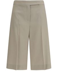 Max Mara - Beige Wool Oves Aries Bermuda Shorts - Lyst