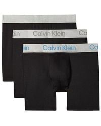 Calvin Klein - Black And White Recycled Polyester Boxers - Lyst