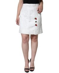 Dolce & Gabbana - White Floral Brocade Embellished Mini Skirt - Lyst