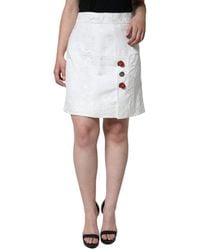 Dolce & Gabbana - White Floral Brocade Embellished Mini Skirt - Lyst