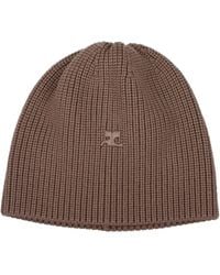 Courreges - Brown Wool Beanie - Lyst