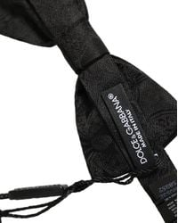 Dolce & Gabbana - Men Black Paisley Silk Adjustable Neck Papillon Bow Tie - Lyst