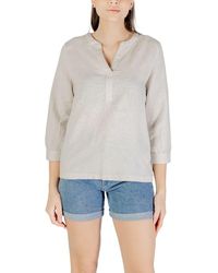 Street One - Beige Linen Shirt - Lyst
