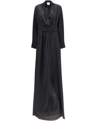 Sa Su Phi - Black Silk Long Dress - Lyst