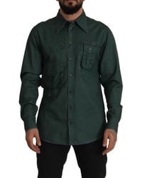 Dolce & Gabbana - Emerald Elegance Slim Fit Casual Shirt - Lyst