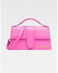 Jacquemus - Neon Pink Leather Le Grand Bambino Handbag - Lyst