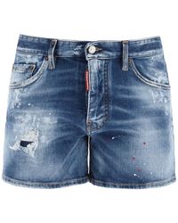 DSquared² - Sexy 70's Shorts In Worn Out Booty Denim - Lyst