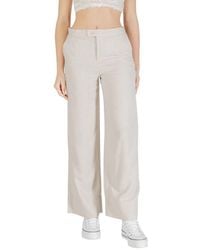 ONLY - Beige Viscose Casual Pants - Lyst