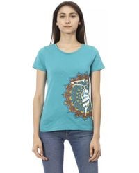 TRUSSARDI ACTION - Light Blue Cotton T - Lyst