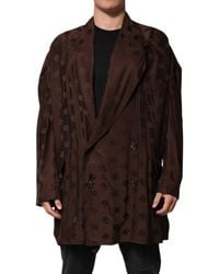Dolce & Gabbana - Logo Print Doublebreasted Blazer - Lyst