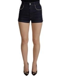 Dolce & Gabbana - Chic High Waist Hot Pants Shorts With Crystal Detailing - Lyst