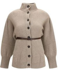 Brunello Cucinelli - Beige Wool Oves Aries Cardigan - Lyst