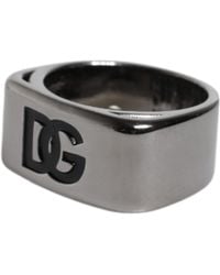 Dolce & Gabbana - Tone Brass Anello Dg Logo Ring - Lyst