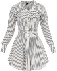 Pinko - Striped Poplin Mini Dress With Nine - Lyst