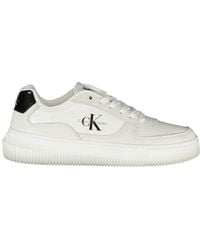 Calvin Klein - Sleek Lace-Up Sneakers With Contrast Details - Lyst