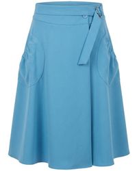 Trussardi - Blue Polyester Skirt - Lyst