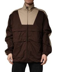 Dolce & Gabbana - Cotton Zip Windbreaker Jacket Elastane Clothing - Lyst