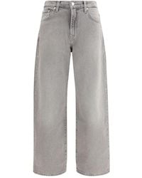 7FOR - Gray Cotton Relaxed Fit Jeans - Lyst