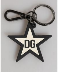 Dolce & Gabbana - Dg Logo Star Rubber Keychain Keyring - Lyst