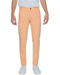 Borghese - Orange Cotton Chino Pants - Lyst
