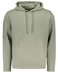 BOSS - Green Cotton Men's Sweatshirt - Lyst
