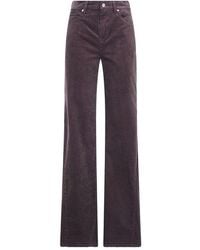 7FOR - Brown Cotton Casual Pants - Lyst