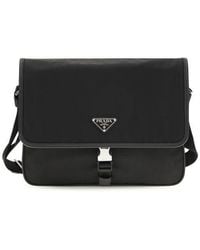 Prada - Black Recycled Polyamide Shoulder Bag - Lyst