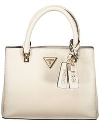Guess - Beige Polyurethane Handbag - Lyst
