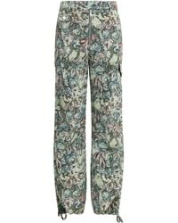 Ganni - Printed Stretched Cotton Pants - Lyst