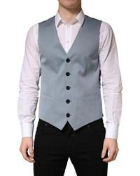 Dolce & Gabbana - Gray Wool Single Breasted Men Waistcoat Vest - Lyst