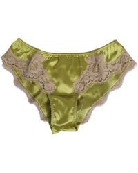 Dolce & Gabbana - Silk Satin Floral Lace Trim Panty Underwear Clothing - Lyst