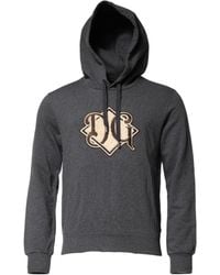 Dolce & Gabbana - Logo Patch Hooded Sweatshirt Sweater - Lyst