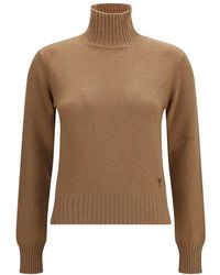Ami Paris - Brown Cashmere Turtleneck - Lyst