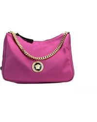 Versace - Small Dahlia Nylon Fabric Medusa Pendant Crossbody Shoulder Purse Bag - Lyst