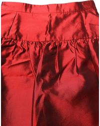 Dolce & Gabbana - Red Silk Satin Bubble High Waist Mini Skirt - Lyst