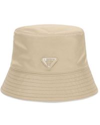 Prada - Beige Polyamide Bucket Hat - Lyst