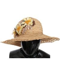 Dolce & Gabbana - Dolce Gabbana Wide Brim Floral Bucket Capello Hat - Lyst