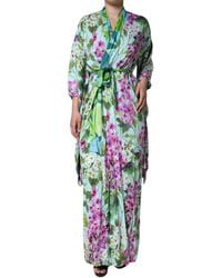Dolce & Gabbana - Floral Silk Stretch Wrap Dress - Lyst