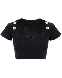Pinko - Hoodia Knitted Crop Top - Lyst