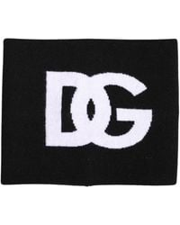 Dolce & Gabbana - Logo Print Knitted Neck Warmer Scarf - Lyst