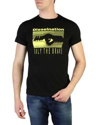 DIESEL Cotton Round Neck Short Sleeve Slip On Plain T-shirt in Pink for 