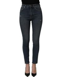 Dolce & Gabbana - Blue Cotton Stretch Skinny Denim Trouser Jeans - Lyst