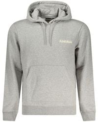 Napapijri - Grigio Cotton Men's Hoodie - Lyst