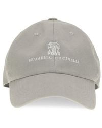 Brunello Cucinelli - Gray Cotton Cap (baseball Hat) - Lyst